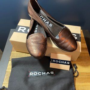 Rochas Bronzo Leather Loafers (Pre-Owned | Size: 39)
